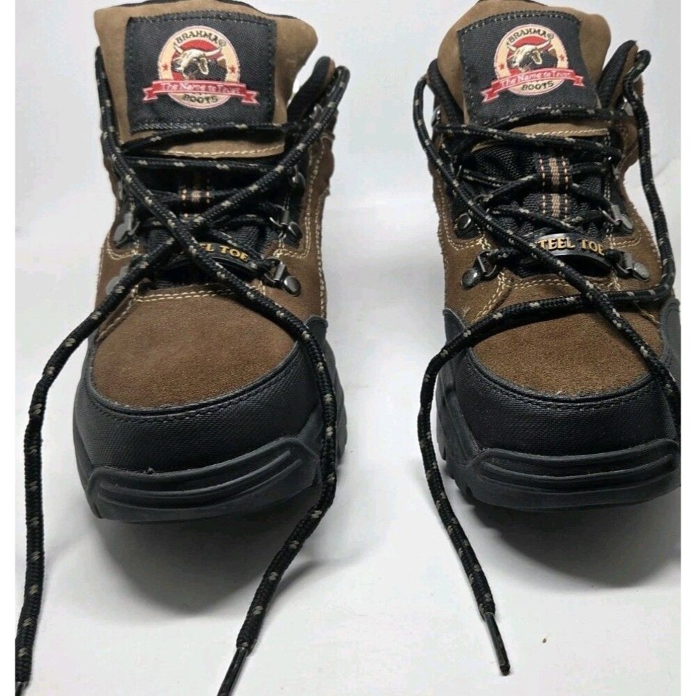 Brahma Province Steel Toe Work Boots Size 8 M Brown Leather Hiking Style